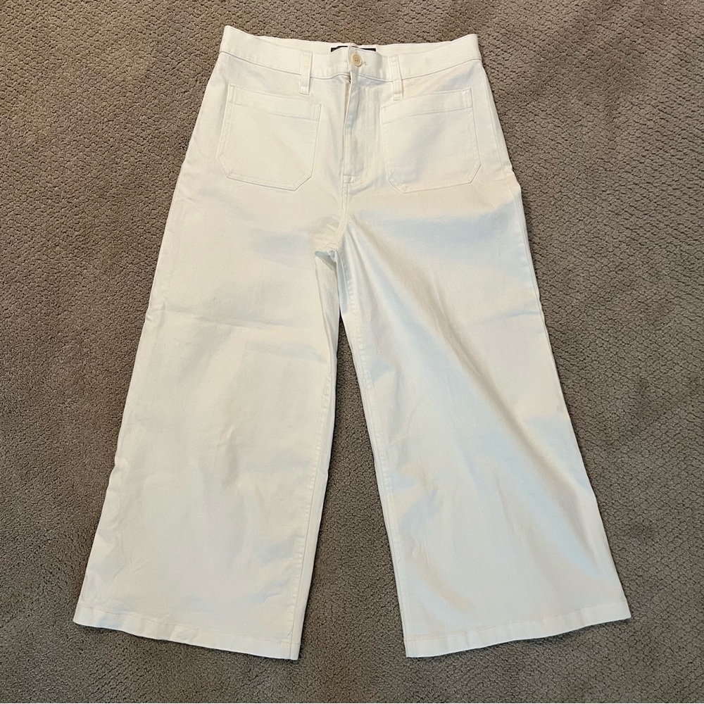 J.Crew Point Sur White Wide-Leg Crop Jean Pants, Size 29 - Picture 3 of 10